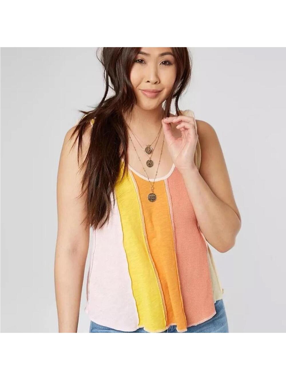 FP Movement by Free People Multicolor Striped Tank Top